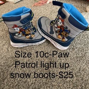 Size 10 C paw patrol light up boots